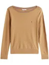 Tommy Hilfiger Stitch Boat Neck Clothing In Brown