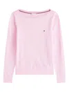 Tommy Hilfiger Cotton Long Sleeve Crewneck Pullover In Pink