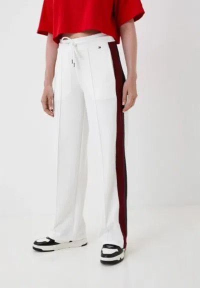 Tommy Hilfiger Str Split Global Stripe Pants In Bianco