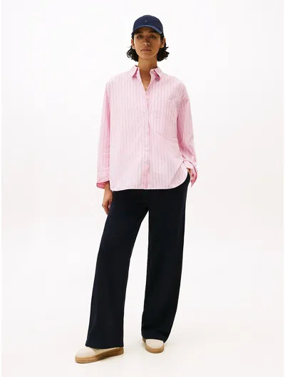 Tommy Hilfiger Cotton-blend Straight Trousers In Blue