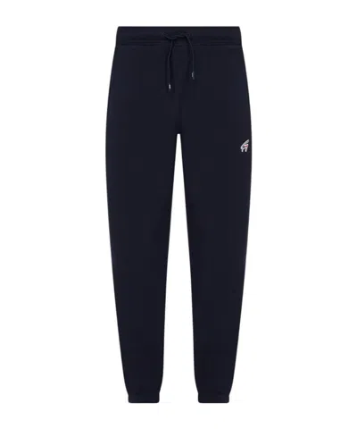 Tommy Hilfiger Straight Cotton-blend Track Pants In Blue