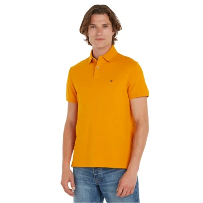 Tommy Hilfiger Straight-fit Cotton Piqué Shirt In Orange