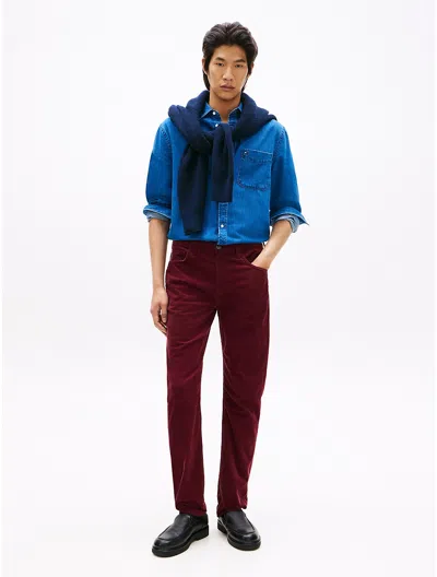 Tommy Hilfiger Straight Fit Stretch Corduroy Pant In Blue