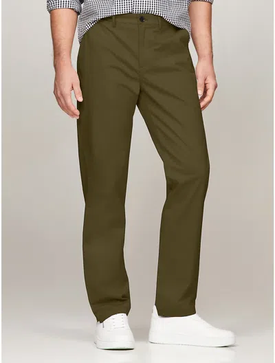 Tommy Hilfiger Straight Fit Thflex Tommy Chino In Army Green
