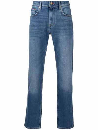 Tommy Hilfiger Low-rise Straight-leg Denim Trousers In Blue