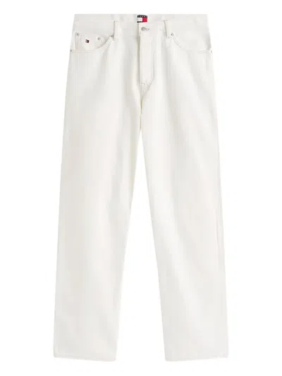 Tommy Hilfiger Straight Leg Trousers Featuring Five-pocket Design In White