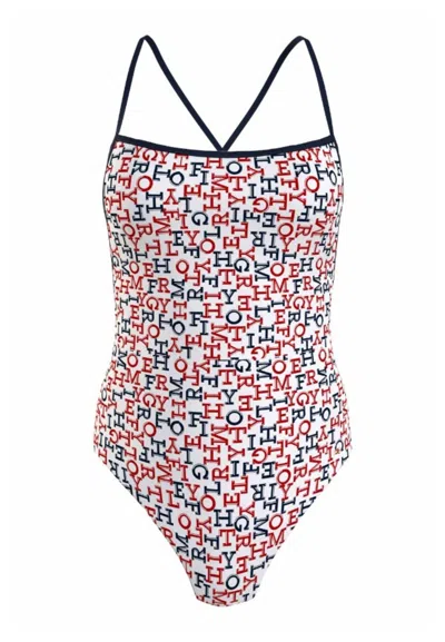 Tommy Hilfiger Straight Neck One Pi Costume In Multicolore