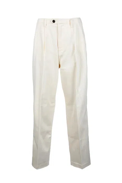 Tommy Hilfiger Straight-leg Trousers With Mid-rise Waist And Front Pleats In White