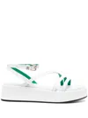 Tommy Hilfiger Strappy Leather Platform Sandals In White
