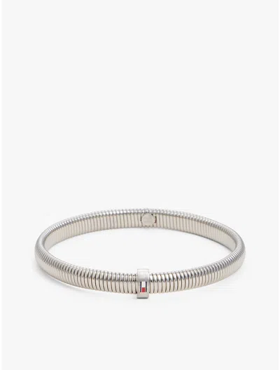 Tommy Hilfiger Stretch Bangle Bracelet In Silver