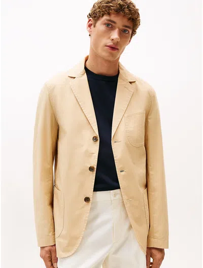 Tommy Hilfiger Stretch Cotton Poplin Blazer In Neutral