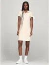Tommy Hilfiger Stretch Cotton Slim Fit Polo Dress In Beige Heather