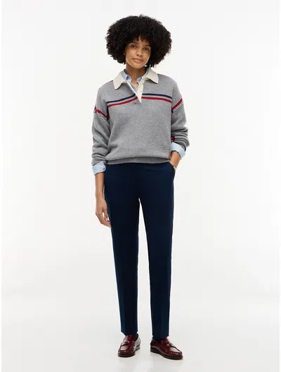Tommy Hilfiger Stretch Gabardine Slim Straight Pant In Blue