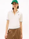 Tommy Hilfiger Stretch Pique Zip Polo In White