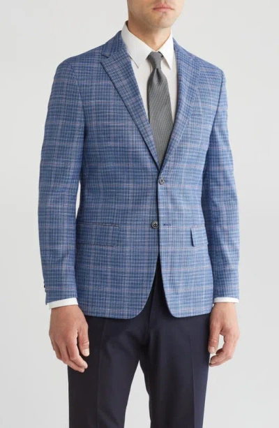 Tommy Hilfiger Stretch Plaid Sport Coat In Blue/ Red