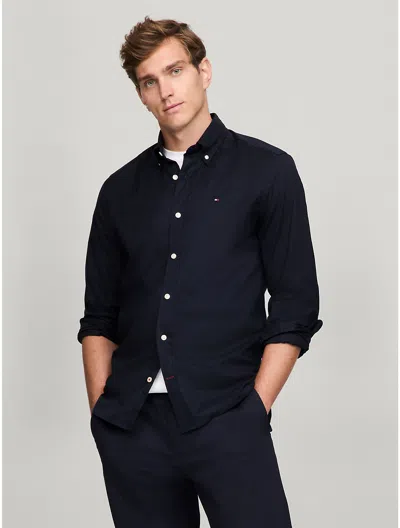 Tommy Hilfiger Stretch Regular Fit Poplin Shirt In Navy