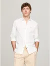 Tommy Hilfiger Core Logo-embroidered Regular-fit Cotton-poplin Shirt In Optic White