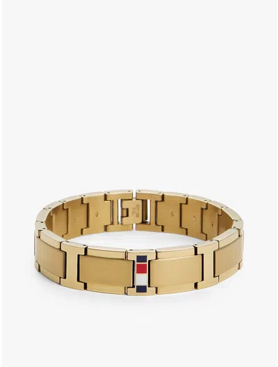 Tommy Hilfiger Stripe Accent Flat In Gold
