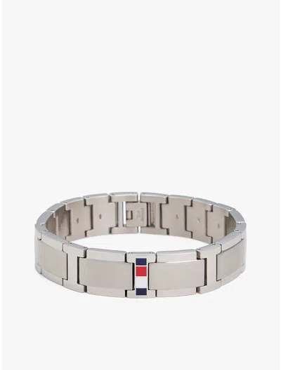 Tommy Hilfiger Stripe Accent Flat In Silver