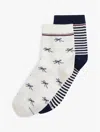 Tommy Hilfiger Stripe & Bow Trouser Sock 2 In Multi