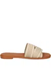 Tommy Hilfiger Stripe-band Slide Sandals In Neutral