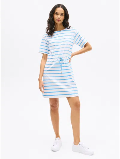 Tommy Hilfiger Stripe Belted Gold Button T In Optic White