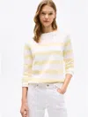 Tommy Hilfiger Stripe Boatneck Sweater In Lemon Zest Multi