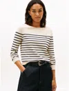 Tommy Hilfiger Stripe Boatneck Sweater In Neutral