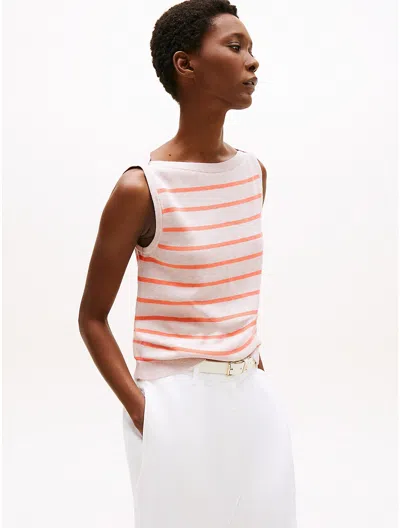 Tommy Hilfiger Stripe Boatneck Sweater Tank