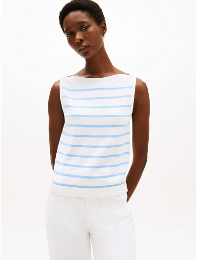 Tommy Hilfiger Stripe Boatneck Sweater Tank