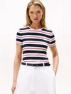 Tommy Hilfiger Stripe Crewneck T In Multi