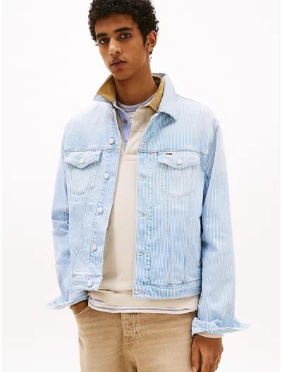 Tommy Hilfiger Stripe Denim Jacket In Denim Light