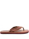 Tommy Hilfiger Stripe-detail Flip Flops In Brown