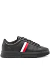 Tommy Hilfiger Stripe-detail Lace-up Sneakers In Black