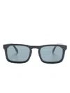 Tommy Hilfiger Stripe-detailing Rectangle-frame Sunglasses In Blue