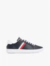 Tommy Hilfiger Stripe Leather Cupsole Sneaker In Navy