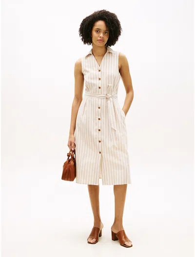 Tommy Hilfiger Stripe Linen In Neutral