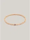 Tommy Hilfiger Stripe Metal Bead Bracelet In Carnation Gold