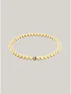 Tommy Hilfiger Stripe Metal Bead Bracelet In Gold Plated