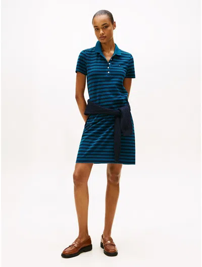 Tommy Hilfiger Stripe Polo Dress In Blue