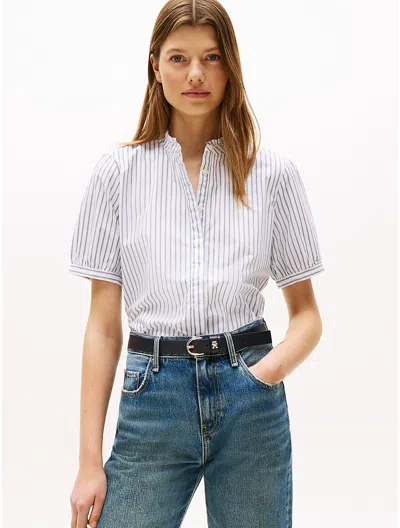 Tommy Hilfiger Stripe Puff In Optic White