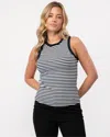 Tommy Hilfiger Stripe Rib Womens Slim Tank Top In Multi
