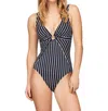 Tommy Hilfiger Stripe Center Ring Swimsuit In Multi