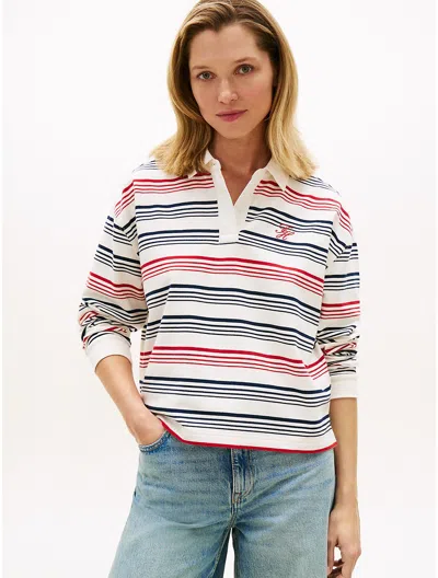 Tommy Hilfiger Stripe Rugby Polo T In Multi