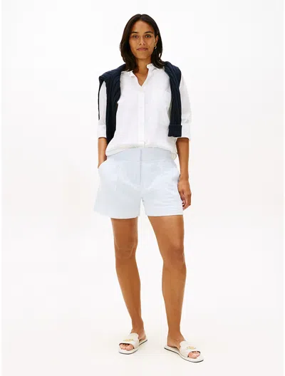 Tommy Hilfiger Stripe Seersucker Short In Blue