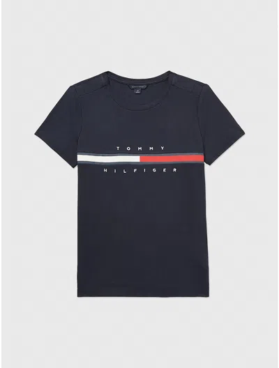 Tommy Hilfiger Stripe Signature T In Sky Captain
