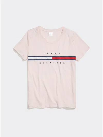 Tommy Hilfiger Stripe Signature T In Soft Pink