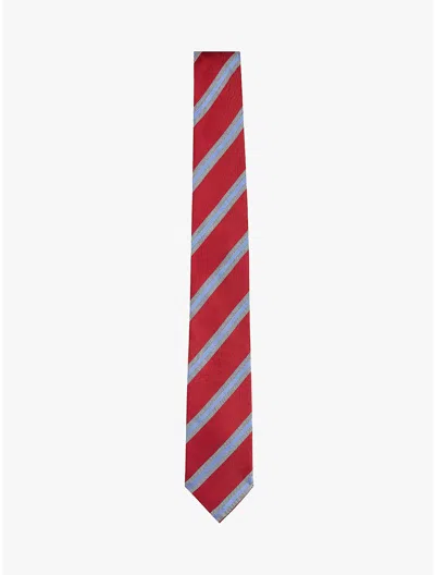 Tommy Hilfiger Stripe Silk Tie In Primary Red / Stripe
