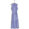 Tommy Hilfiger Stripe Sleeveless Maxi Shirtdress In Ultramarine/bright White