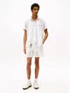 Tommy Hilfiger Stripe Slub Cotton Beach Short In Ancient White Multi Stripe